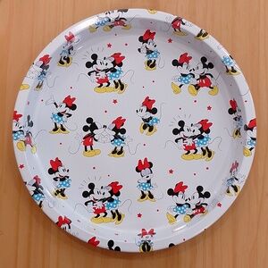 Disney Mickey Minnie Mouse Metal Tin Rounds Platter Tray